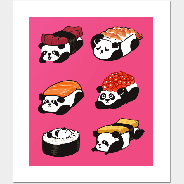 Sushi panda Wall Art by huebucket